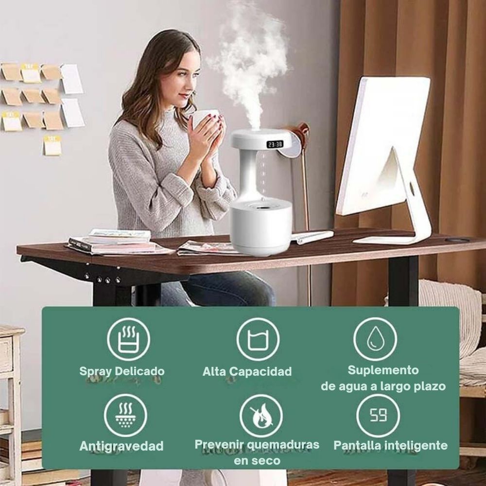 HUMIDIFICADOR ANTIGRAVEDAD CON RELOJ